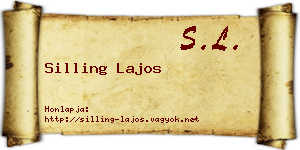 Silling Lajos névjegykártya